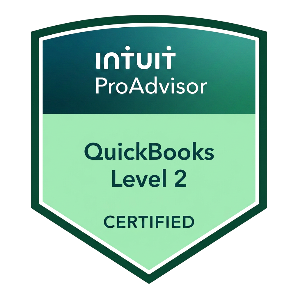 Intuit ProAdvisor QuickBooks Level 2 Certified badge